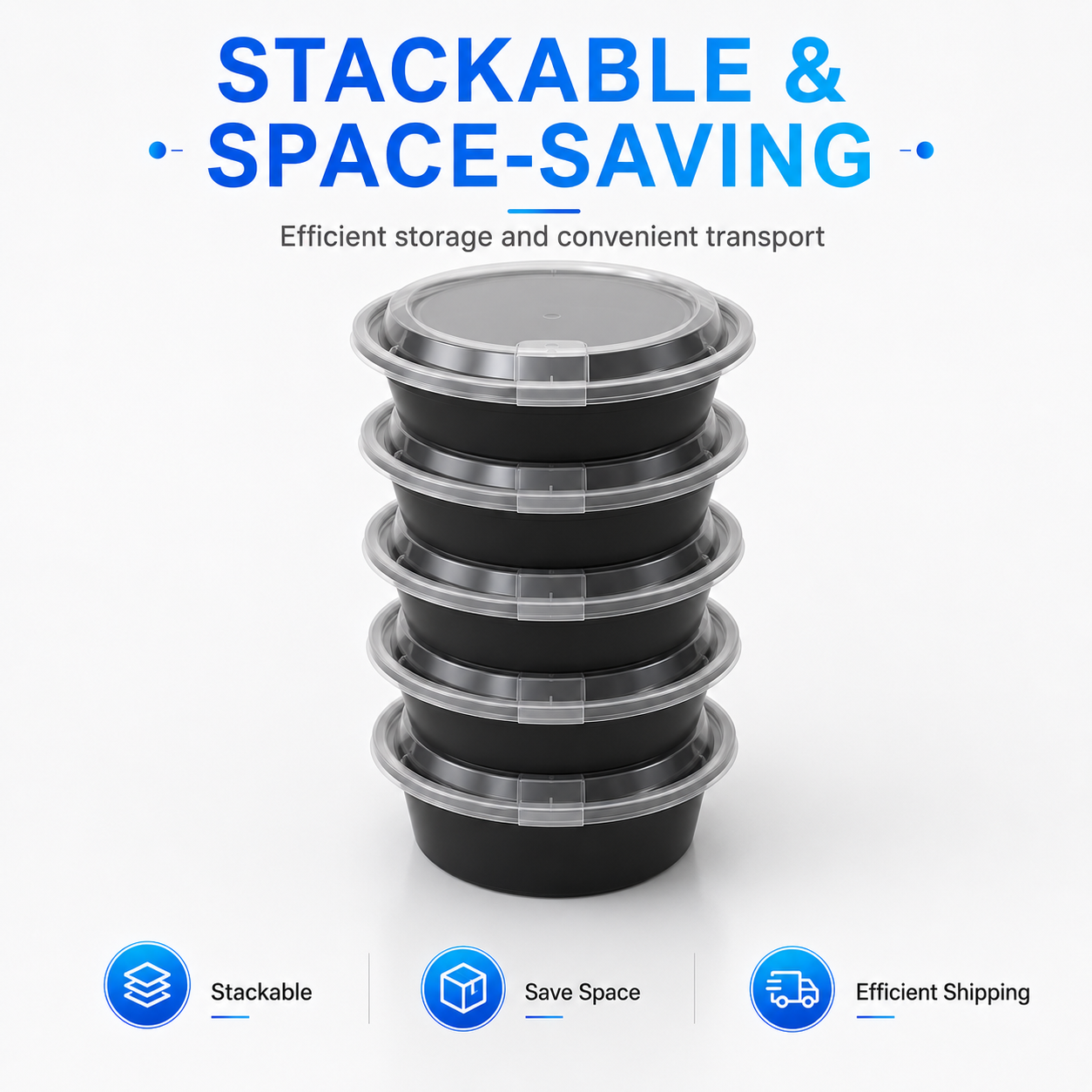 HY-251509 1500ml Round PP Food Container with Breathable Lid | Takeaway Bowl