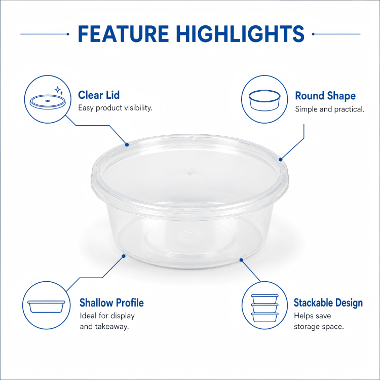 MG-Y280 280ml Clear Round Food Container with Lid