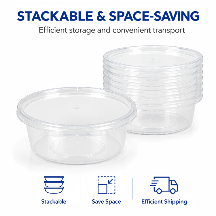 MG-Y280 280ml Clear Round Food Container with Lid