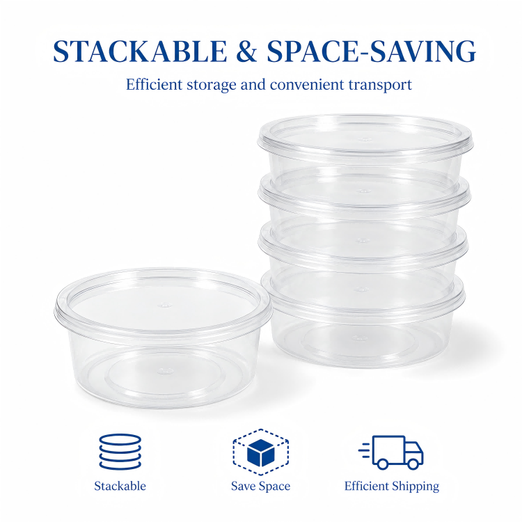 MG-Y440 440ml Clear Round Food Container with Lid