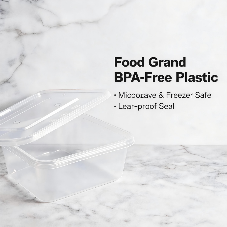 MG-F650 650ml Clear Rectangular Food Grade PP Disposable Food Containers With Lids, Microwave Safe Leakproof Takeout Meal Prep Storage Boxes